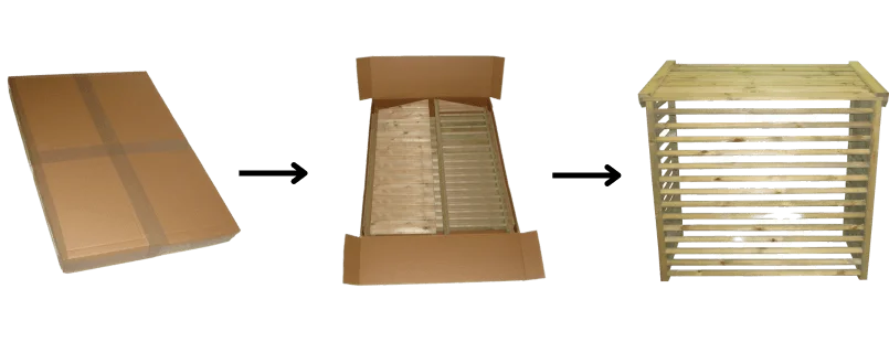 Õhk-vesi soojuspump varjestuskast kokkupanek Ohk vesi soojuspump varjestuskast kokkupanek — Õhk-vesi soojuspumba varjestuskast puidust