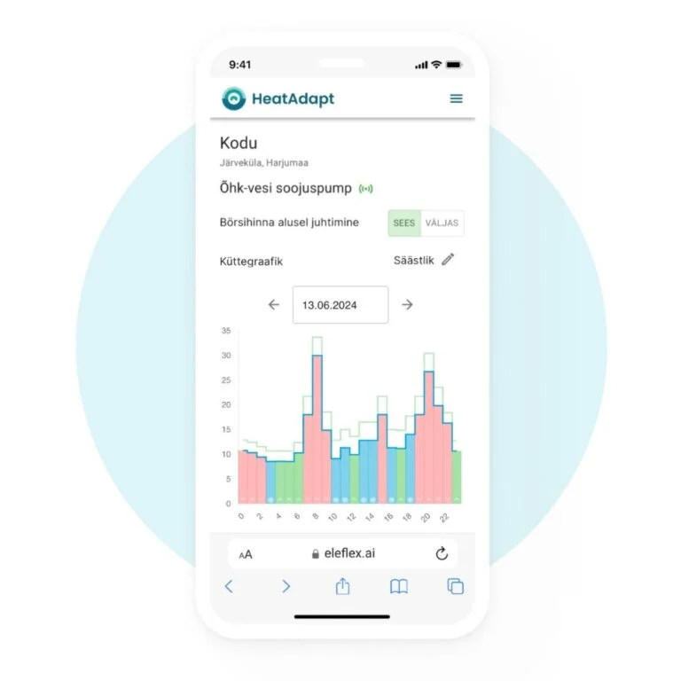 HeatAdapt veebiapp — Börsimoodul HeatAdapt