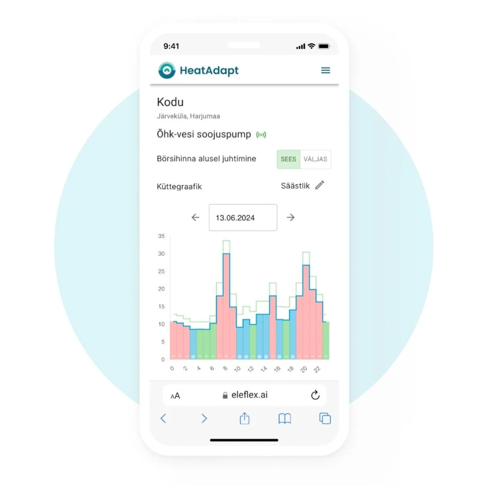 HeatAdapt veebiapp — Börsimoodul   HeatAdapt